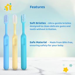 1st Step BPA Free Manual Toothbrush With Extra Soft Bristles - Pack Of 3 (Multicolor 1, Toddler) image 2