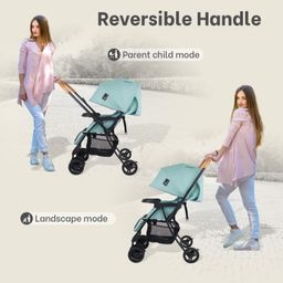 R for Rabbit Poppins Joy Stylish Baby Stroller | Pram for Kids with Reversible Handle | New Born Babies Stroller for 0 to 3 Years Boy and Girl (Green Black) image 2