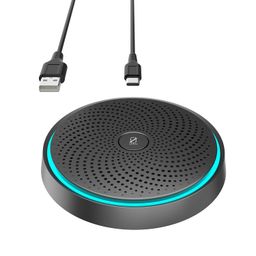 WISE TIGER CREATIVITY IS UNLIMITED USB Conference Microphone,360Omnidirectional Pick Up Voice 10ft,One-Key Mute,Plug & Play - Compatible Mac OS/Windows for Video Meeting,Skype,Gaming,Chatting (Black) image 1