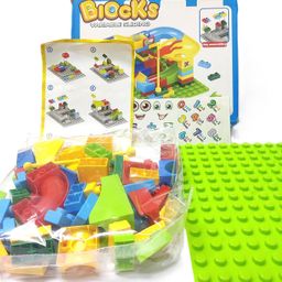 generic 66 PCS Sliding Track Blocks with Ball - Variable Sliding Marble Race Building Blocks Toy for Kids | Fun 66 PCS Set of Sliding Track Blocks for Creative Play & Building Exciting Marble Races image 4