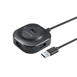 ZEBRONICS 400HB USB HUB, 4 Ports, USB 3.0, Transfer Speeds Upto 5 Gbps, Compact Design, LED Indicator, Multi OS Compatible, Micro USB (for Additional Power), Plug and Play image 1