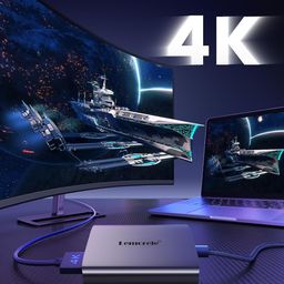 USB C to Dual HDMI Adapter 4K, Thunderbolt 3 to HDMI Converter Suitable for MacBook Pro/Air to Extend Dual Monitor, Support MacOS 10.15 and Above, Windows 10, 11 image 4