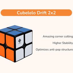 Cubelelo Drift 2x2 Black Speed Cube | Sleek & Fast Puzzle for Kids and Adults | Brain-Boosting Magic Cube for Kids Adults Comes in (Multicolor) Design image 2