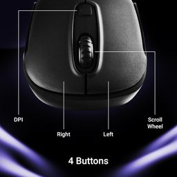 ZEBRONICS Dash Pro 2.4GHz Wireless Mouse, Upto 1600 DPI, 3 Level DPI, High Precision, Power Saving Mode, Comfortable & Lightweight, for Mac | Laptop | Computer (Black) image 5