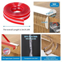 Dukaan 3 Meter Silicon Corner Protector for Baby Table Corners Edge Protector - Baby Proofing Safety Guards to Shield Infants from Sharp Edges Reliable and Durable Child Safety Corner Soft Bumpers image 4