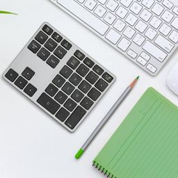sorandy Bluetooth Number Pad, Wireless Numeric Keypad 35 Keys, Rechargeable Type C Numpad for Laptop Desktop, PC, Notebook, BT5.0 Slim Keys for Data Entry, Financial Accounting image 2