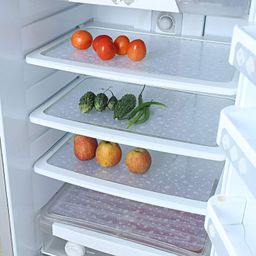 Kuber Industries Polyvinyl Chloride Refrigerator Drawer Mat|Stone Design & Water Proof Pvc Material,Pack Of 6 (White) image 1