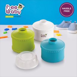BeeBaby Store and Feed Stackable Milk Powder Container. 3 Layer Multi-Storage, Multi-Functional Food and Milk Dispenser. 100% Bpa Free, Travel Friendly. 0 Months+ (Blue) image 5