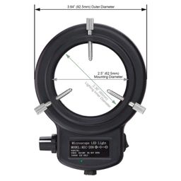 AmScope LED-144B-ZK Black 144 PCS Adjustable LED Ring Light for Stereo Microscope & Camera, with Power Adapter image 2