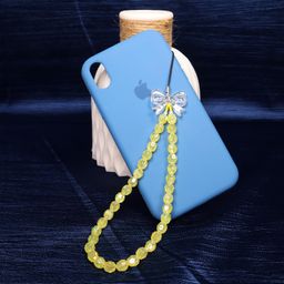 Threads & Beads phone charm with ovel cut beads and single butterfly, stylish mobile charm image 2