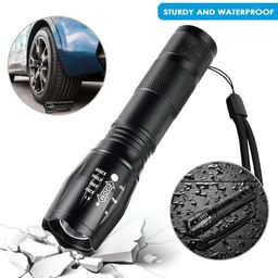 DotCom Ultra Powerful LED Flashlight - Black | Zoomable LED Torch with 5-Modes and Waterproof Body | Battery Powered Handheld Flashlight for Camping, Outdoor, Emergency & Hiking image 3