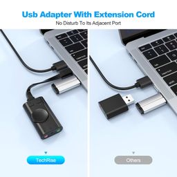 nettcord USB Sound Card, USB External Stereo Sound Adapter Splitter Converter with Volume Control for Windows and Mac, Plug & Play No Drivers Needed image 4