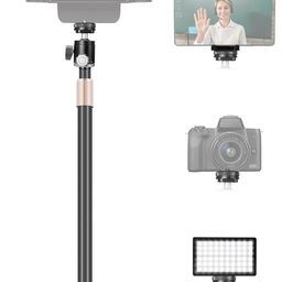 borenbuir Webcam Stand, Upgraded 23.8'' Height Adjustable Desktop Stand with 360° Rotatable Ballhead for Logitech Webcam C920 C922 BRIO and Other Devices with 1/4" Thread for Live Streaming image 1