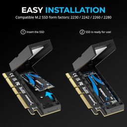 SABRENT M.2 NVMe SSD PCIe Adapter with Aluminum Heatsink, Tool-Free Add-In Card (AIC) - Compatible with PCIe 5.0, Backward Compatible with Previous Generations image 2