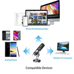 Microware Wireless WiFi Digital Microscope, 50X-1000X Zoom Pocket Size Handheld Microscope for iPhone Android, iPad image 2