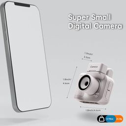 MENTAL GENTLE mini Camera Keychain for HD 1080p Nostalgic Retro Photos, Video Effects vlogging, Real with 1.4 in LCD Screen | 32 gb sd Card Portable Camera for Travel Study Recording (White) image 4