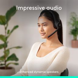 Logitech Zone 300 Wireless Bluetooth Over Ear Headset with Noise-Cancelling Microphone, Compatible with Windows, Mac, Chrome, Linux, iOS,iPados, Android – Black image 3