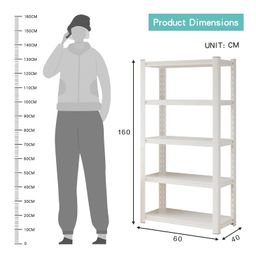 HOME CUBE 5 Layer Metal Storage Rack Stand with Adjustable Boltless Shelf Display Rack Kitchen Storage Rack Multipurpose Stand for Oven Stand Office Garage Shops Salon Space Saving Storage Organizer image 5