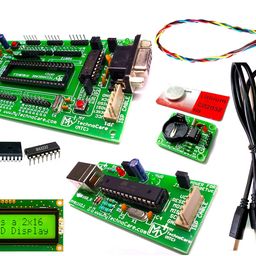 my technocare - means your care MY TechnoCare 8051 Microcontroller Development Kit with MAX232, AT89S52 Chip, DS1307 RTC, 16x2 LCD +ATMEL AVR 8051 USB ASP ISP Programmer Board For ATmega,89S51/XX,etc.Board Support 89C51/XX 40-Pin IC image 1