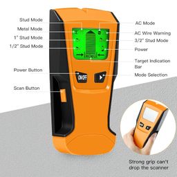 ARKZO Stud Finder Wall Scanner Tool with Intelligent Microprocessor Chip, HD LCD Display, Detects Center and Edge of Wood, Metal Studs, AC Live Wires, Pipes image 2