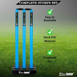 Protoner Cricket Stumps Set with Base and 2 bails (Blue) image 3