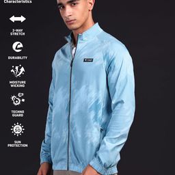 TECHNOSPORT Men's Slim Fit Printed Regular Jacket With SPF50+, Quick Dry for Regular Use image 4