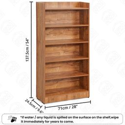 ABOUT SPACE Bookshelf for Home - 6 Tier Book Rack for Study Room | Open Book Shelf for Office, Library, Bedroom, Living Room - Engineered Wood Display Shelf (Teak - L 71 x B 24.5 x H 137.5 cm) image 2