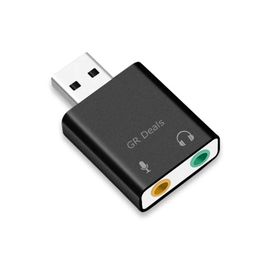 gr deals 7.1-Channel External USB2.0 Audio Sound Card Adapter for Laptop PC with Cable, Suitable for Headsets & Mic Jacks, USB Sound Card External Adapter with 3.5mm Female. Multicolor. image 1