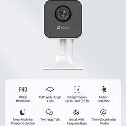 EZVIZ by Hikvision | 1080p Wireless Smart Home Camera | Night Vision | Motion Detection | Sound Alerts | Privacy Mode | Two Way Talk | MicroSD Card Upto 512GB | Google Assistant & Alexa | H1C, White image 2