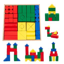 Skillofun Wooden Building Block Set, Inspire Creativity and Learning with 50 Vibrant Blocks - Enhance Hand-Eye Coordination, Fine Motor Skills, and Color Recognition for Toddlers and Kids Aged 1+ image 1