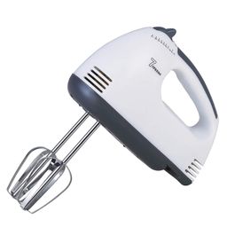 nimyank 260W Hand Mixer Beater Blender Electric Cream Maker for Cakes with Base 7 Speed Control and 2 Stainless Steel Beaters, 2 Dough Hooks (White) image 1