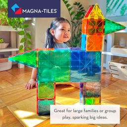 Magna-Tiles Magnetic Building Toys,Clear Colors Set,Multi Color (100 Pieces) image 5