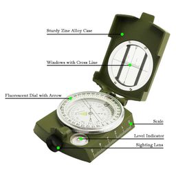 Real Instruments Compass K4580, High Accuracy Waterproof Military Compass with Carrying Bag Lensatic Sighting Waterproof and Shakeproof Compass Army Green Suitable for Camping Hiking image 2
