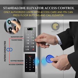 OldArc Standalone Elevator Access Control | Lift Entry Card Reader Keypad on Elevator COP LOP Panel for Building Apartment Hotel Lift Elevator Floor Entrance Control with IC Card + Pin 2000 User | 12V image 2