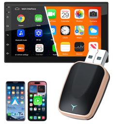 Exblack Latest 2025 Wireless Carplay and Android Auto Adapter 2-in-1 | Quick Connection & Auto Reconnect | Bluetooth 2.4 & 5.8Ghz WiFi| High Performance | Easy to Use & Setup iOS & Android image 1