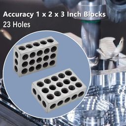 wflnhb 1 Matched Pair Ultra Precision 1-2-3 Blocks 23 Holes 0.0002" Machinist 123 Jig Fit for Milling Machine image 4