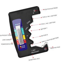 24x7 emall Battery Tester, Digital, 24x7 eMall, AA, AAA, 9V, C, D, N, Button Cell, Portable (Black) image 3