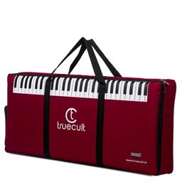 True Cult KBR-01 Nylon Portable, Red Keyboard Gig Bag/Cover for 61-Keys Yamaha Or Casio Keyboard Material, Easy to Carry with Grip Handle/Strong Durable Material with Music Notation Notebook image 2