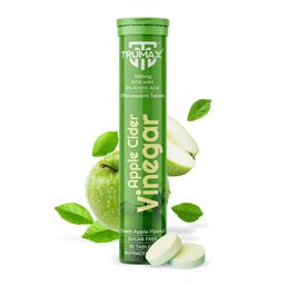 TRUMAX Apple Cider Vinegar Tablets (ACV) for Weight Loss 500mg, Green Apple Flavor with Vitamin B6, B12 & Pomegranate Extract | 20 Effervescent Sugar-Free Tablets | Support Digestion & Boost Metabolism image 1