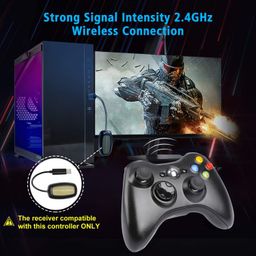 New World Wireless Controller With Receiver For Xbox 360, 2.4GHZ Remote Joystick Gamepad for PS3, PC Windows 7,8,10 and Xbox 360 Console with Receiver image 2