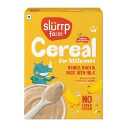 Slurrp Farm No Added Sugar Instant Cereal | Ragi, Rice and Mango with Milk image 1