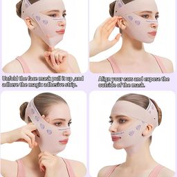 Double Chin Reducer, three layers Reusable Jawline Shaper and Face Fat Reducer Face Lifting Mask Slimming Tool for Contouring and Shaping Effective Facial Support 53 * 11cm image 5