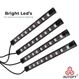 Autofy Universal Atmosphere Light LED Wireless Remote Music Controller Car Interior Strip Light Lamp Kit For All Cars (Black) image 4