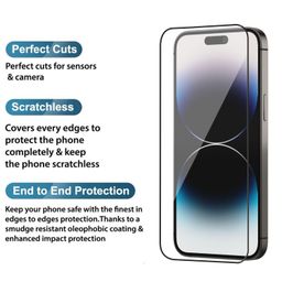 POPIO Military-Grade Gorilla Tempered Glass For iPhone 14 Pro Max (Black) Edge To Edge Coverage With Easy Installation Kit for Smartphone image 2