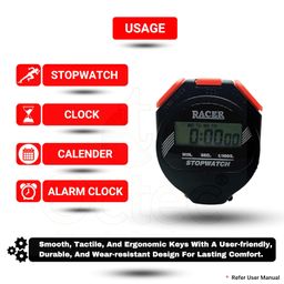 octec Stopwatch with Double Count Timer Alarm and Time Display | Multi-Function Digital Timer for Sports, Fitness, and Workouts image 2