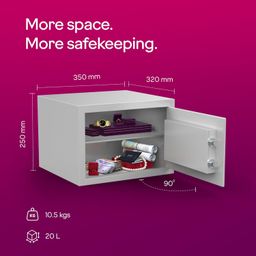 Godrej Security Solutions Forte Pro 20 litres Safe Locker for Home & Office with Mechanical Key Lock (Light Grey) image 2
