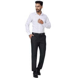 park avenue Men's Polyviscose Blend Structure Pattern Smart Fit Flat Front Formal Trouser image 5