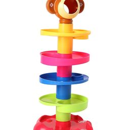 MABLE 5-Layer Ball Drop & Roll Swirling Tower - Educational Toy for Babies & Toddlers | Stack, Drop & Roll Fun with 3 Spinning Acrylic Activity Balls | Multicolor Delight image 5
