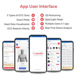 Sunfox Spandan ECG 4.0 with a Packet of Suction Bulb | Portable ECG Machine for Home | Heart Rate Monitor | Medical Grade ECG on Fingertips | Trusted by Doctors | 12 Lead ECG Device | 99.7% Accurate image 5