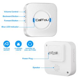 CallToU Wireless Caregiver Pager Smart Call System 2 SOS Call Buttons/Transmitters 2 Receivers Nurse Calling Alert Patient Help System for Home/Personal Attention Pager 500+Feet Plugin Receiver Alert image 5